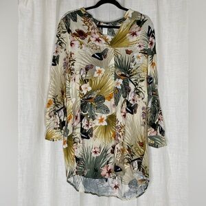 Floral Print Women's Top/Shirt Dress